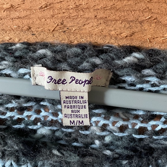 Free People Blue and Gray Knit Sweater - Picture 3 of 6